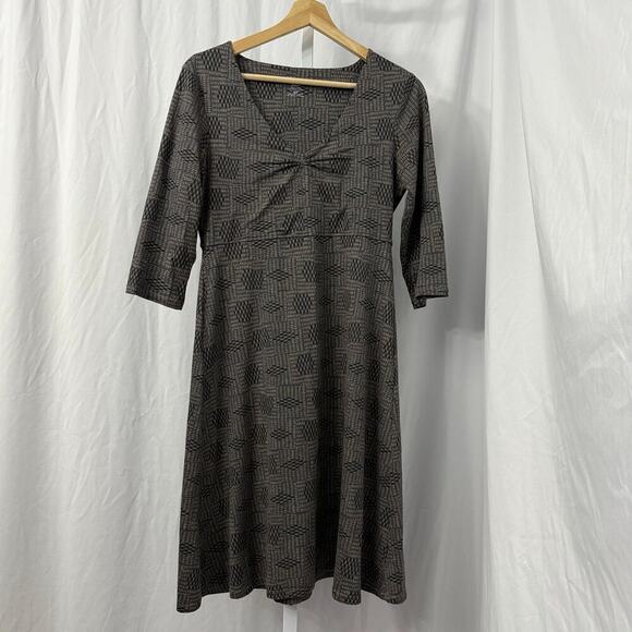 Toad&Co Rosalinda Dress Brown Geometric Small - Picture 1 of 10
